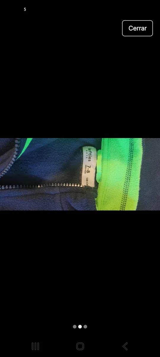 Chaqueta polar infantil azul con verde