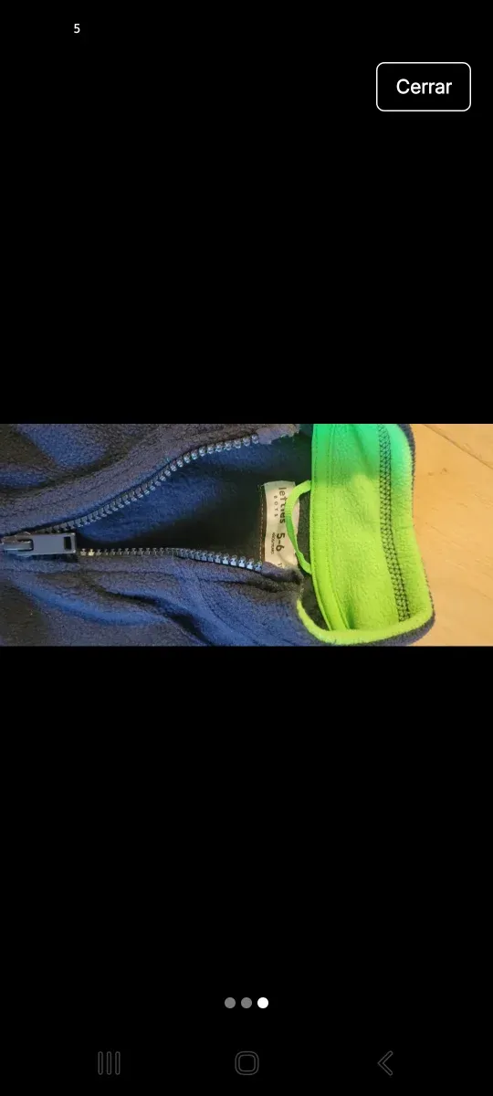 Chaqueta polar infantil azul con verde