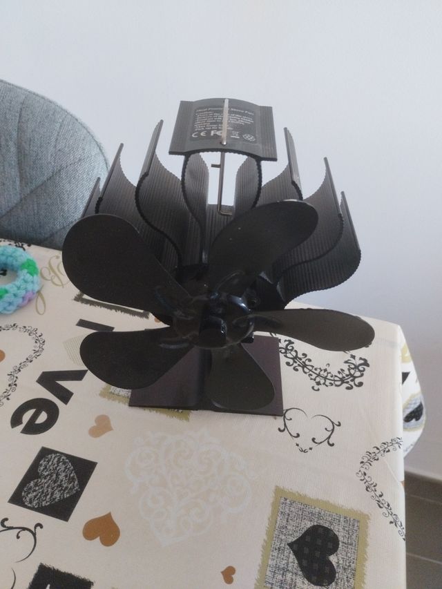 Ventilador Estufa Negro Metal funciona con calor