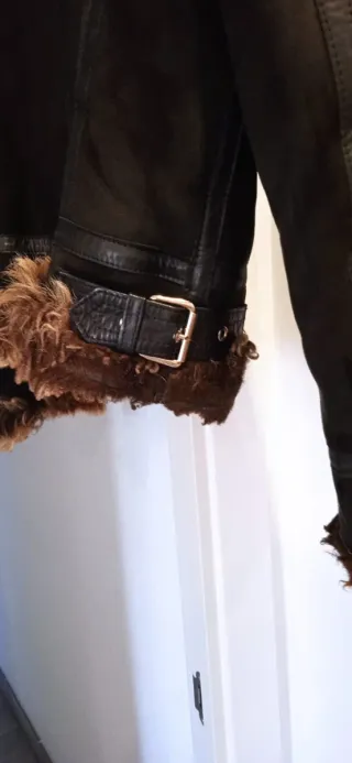 Abrigo vintage de muton cálido