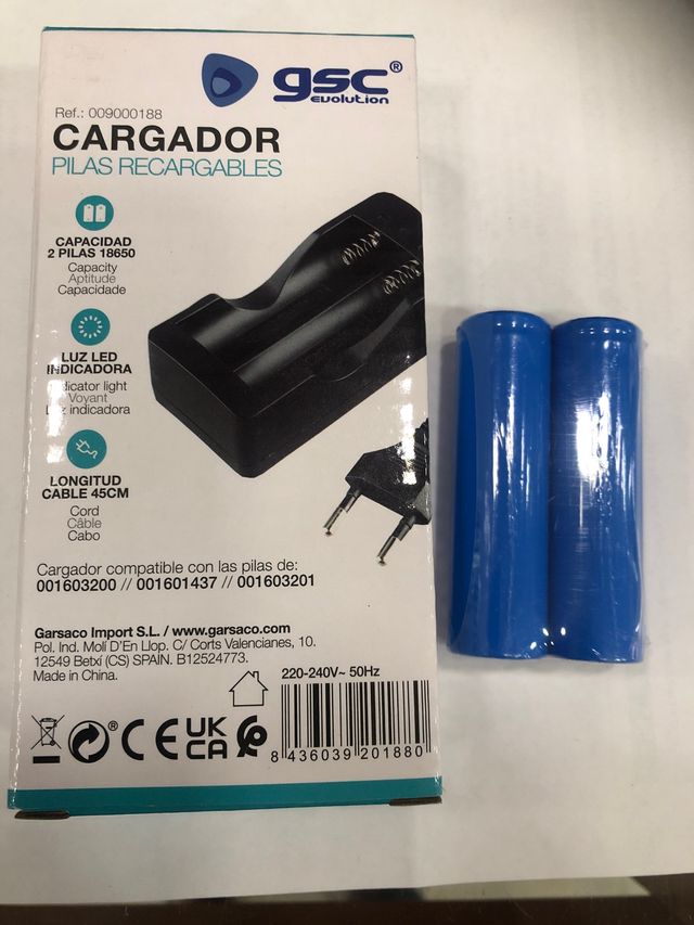 Cargador GSC Pilas Recargables 18650