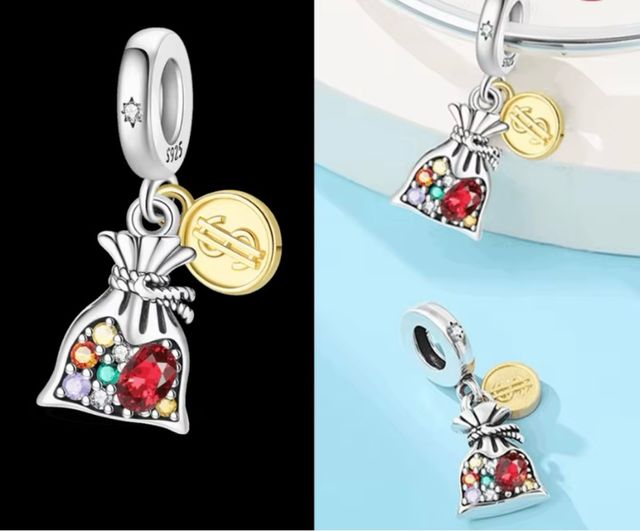 Charm Saco Dinero Suerte Pulsera Pandora o collar