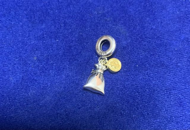 Charm Saco Dinero Suerte Pulsera Pandora o collar