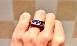 Anillo Plata con adornos Morados