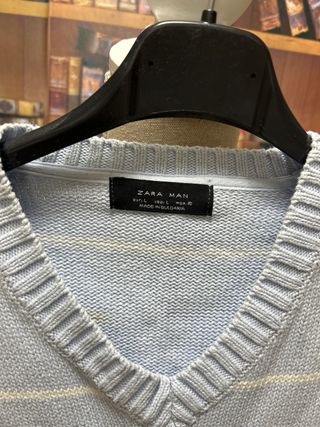 Jersey Zara Rayas Azul Claro