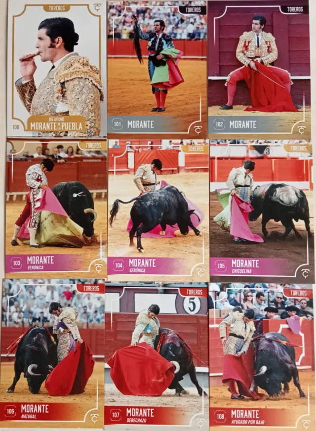 Lote completo 9 Taurocromos Morante de la Puebla