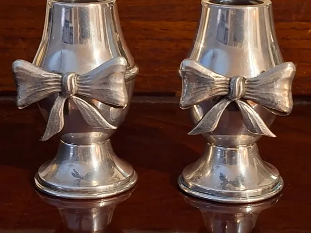 Lote 2 jarrones plata lazo