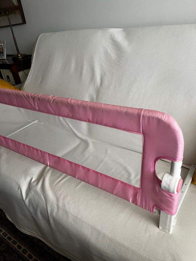 Barrera de cama infantil rosa