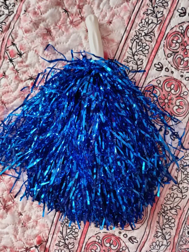 Pompones de animadora azules
