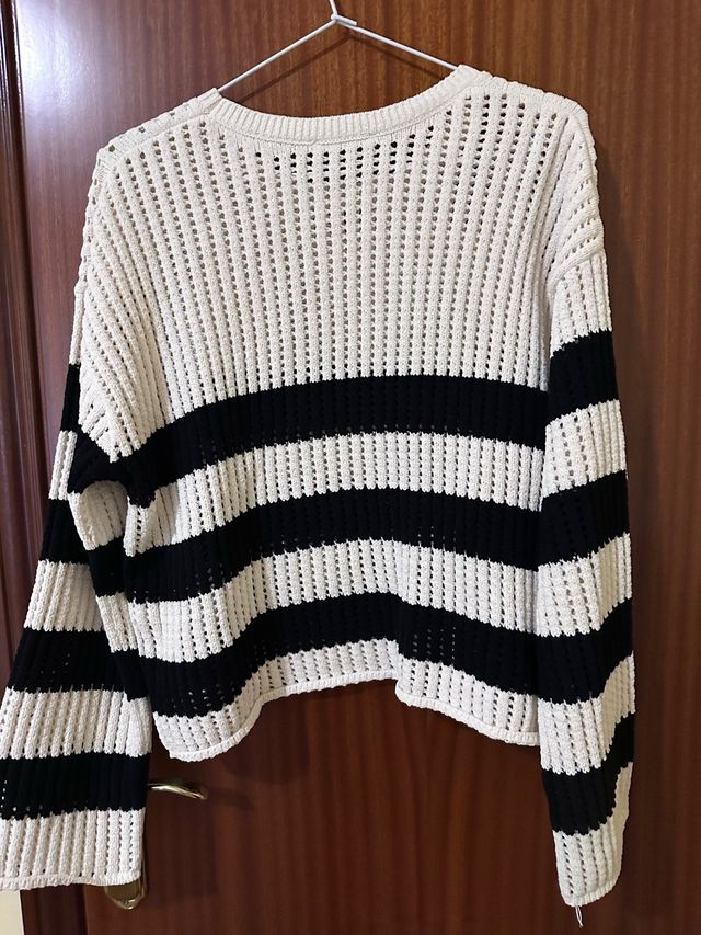 Jersey Zara Rayas Blanco y Negro
