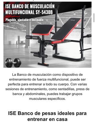 Banco de Pesas ISE con Mancuernas