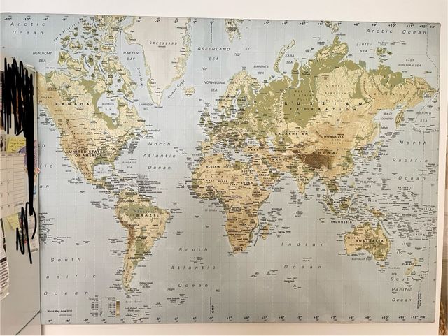 Lienzo Mapa Mundi Vintage