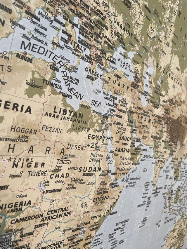 Lienzo Mapa Mundi Vintage