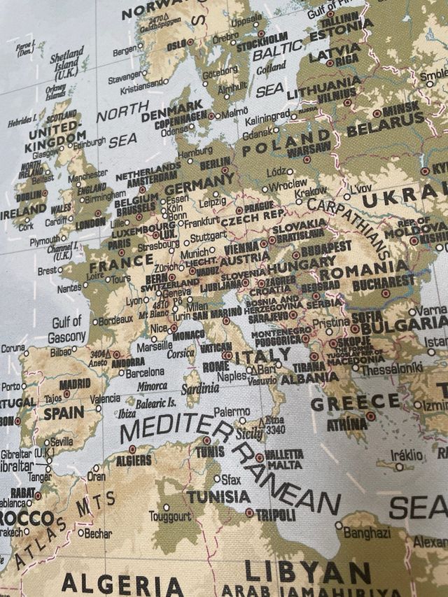 Lienzo Mapa Mundi Vintage