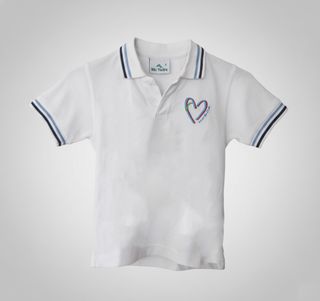 Polo blanco y azul con logo talla 3 años