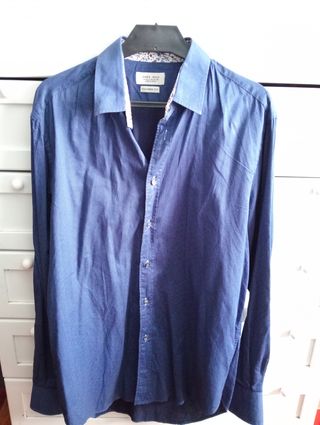 Camisa Zara Azul Hombre Talla L