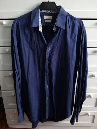 Camisa Zara Azul Hombre Talla L