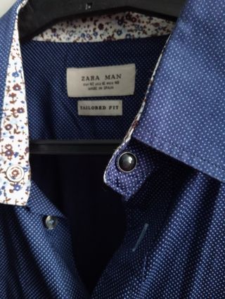 Camisa Zara Azul Hombre Talla L