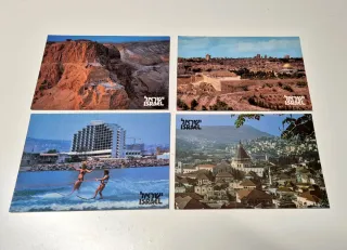 Lote 4 Postales Antiguas Israel Años 70