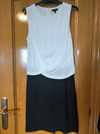 Vestido Massimo Dutti blanco y negro