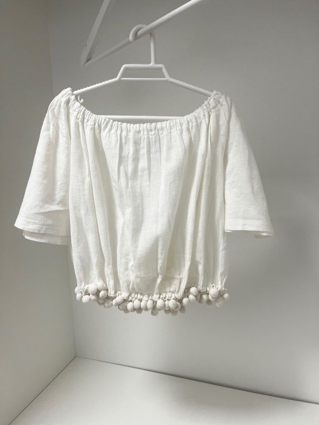 Conjunto Ibicenco Top y Falda Blanco 10-12 Años