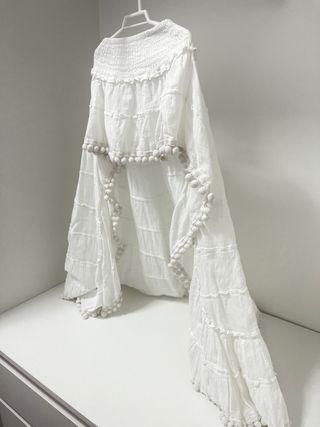 Conjunto Ibicenco Top y Falda Blanco 10-12 Años