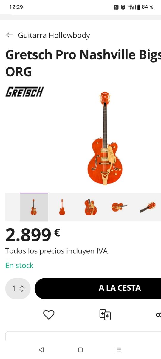 Guitarra Gretsch Nashville Brian Setzer. Replica. 