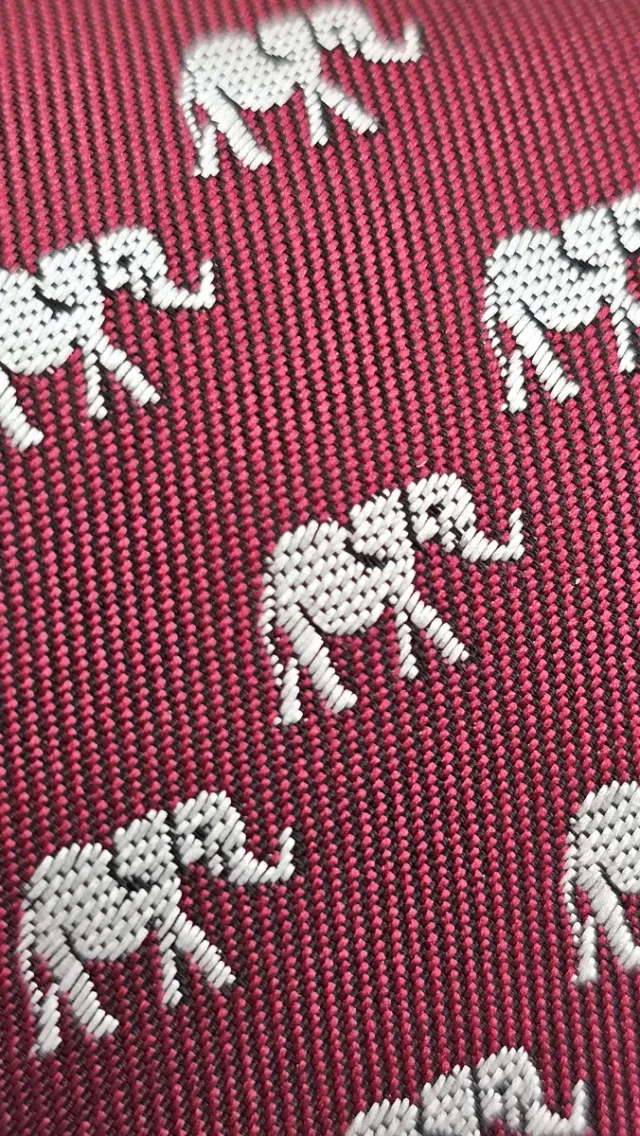 Corbata con elefantes blancos