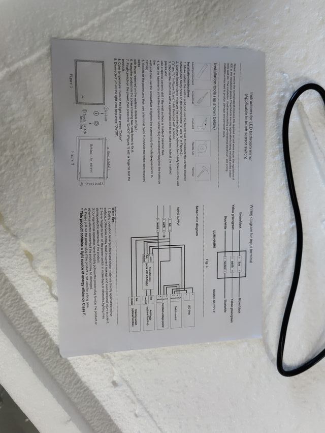 Espejo 1m x 60 con luz LED