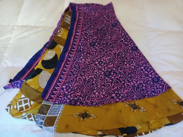 Falda India Estampada Talla Única de Seda