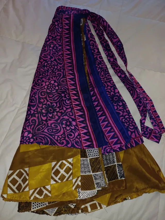 Falda India Estampada Talla Única de Seda