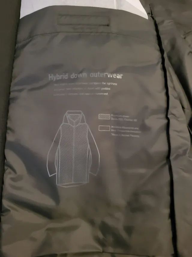 Abrigo Uniqlo plumón verde XS-S.