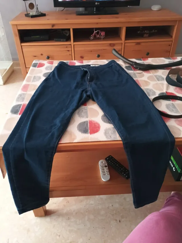 Tejanos de licra azul