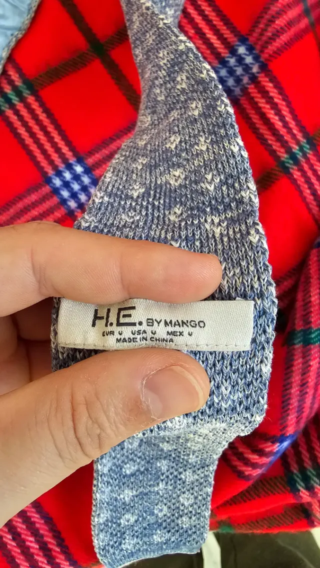 Corbata calcetin azul