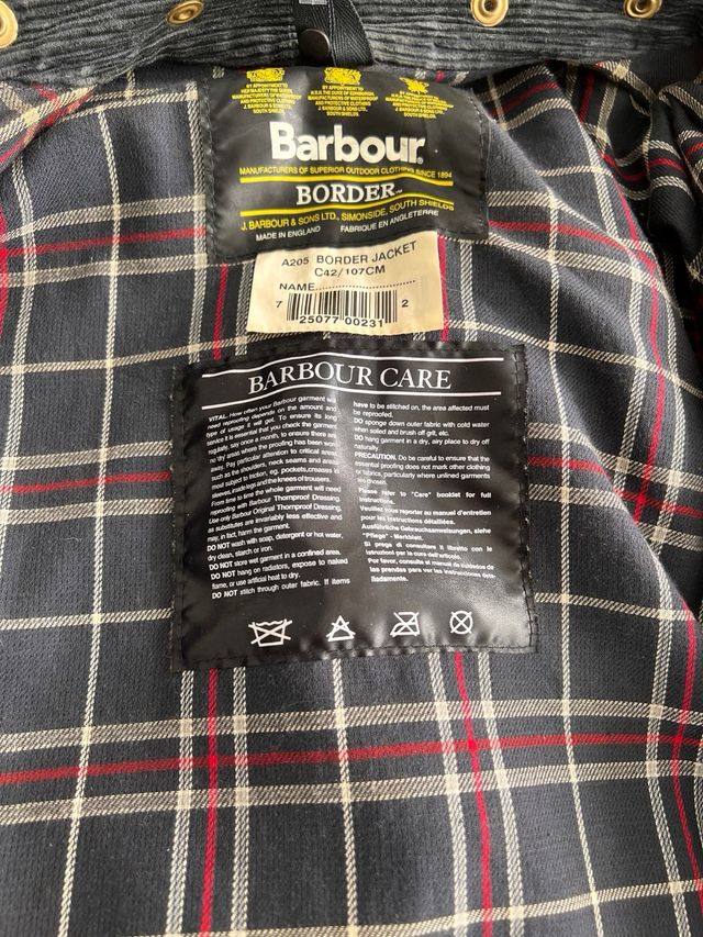 Barbour Border Hombre Talla 42 Chaqueta Verde