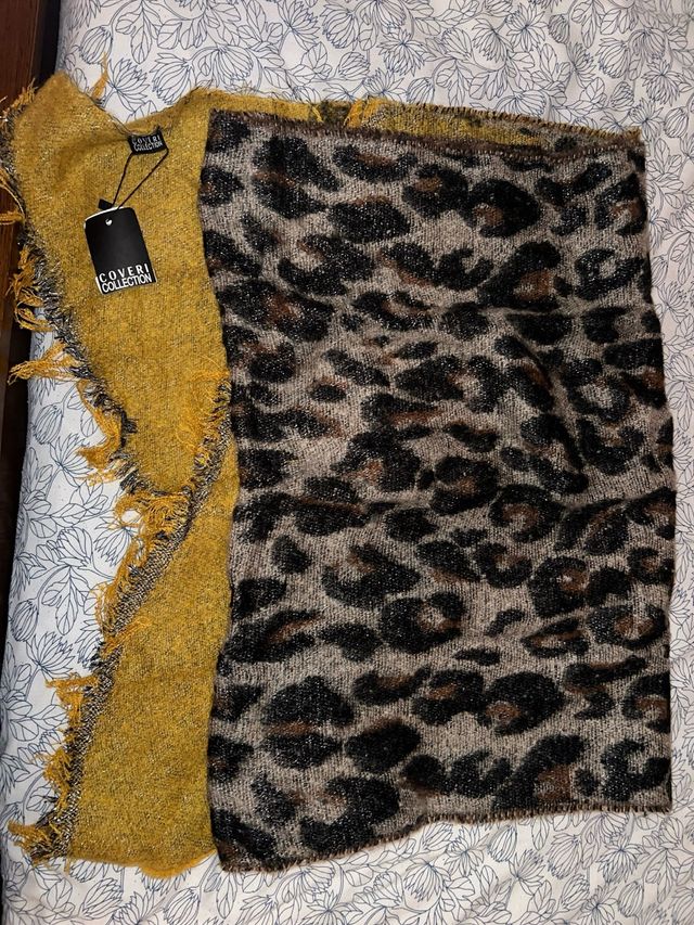 Sciarpa Coveri Collection leopardata e gialla