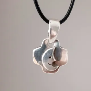 Colgante Cruz Plata y Media Luna