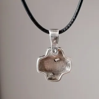 Colgante Cruz Plata y Media Luna