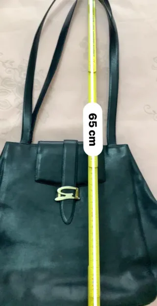 Borsa Genny vintage pelle nera fibbia oro