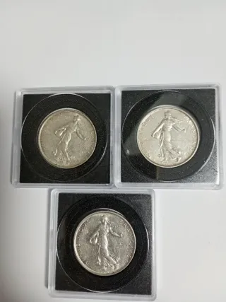 3 Monedas 5 Francos Franceses