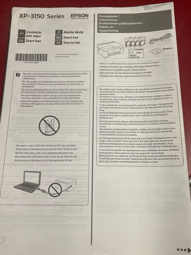 Impresora Epson XP-3150 usada dos veces.