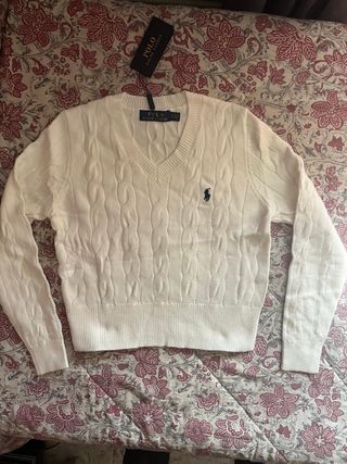 Jersey Polo Ralph Lauren Blanco Cable Knit