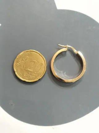 Pendientes de aro unisex de oro nuevos