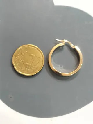 Pendientes de aro unisex de oro nuevos