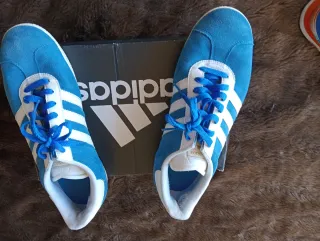 Zapatillas Adidas Gazelle Azul/Blanco Talla 44.5