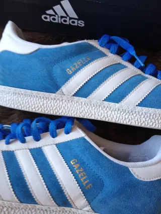 Zapatillas Adidas Gazelle Azul/Blanco Talla 44.5