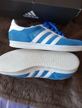 Zapatillas Adidas Gazelle Azul/Blanco Talla 44.5