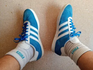 Zapatillas Adidas Gazelle Azul/Blanco Talla 44.5