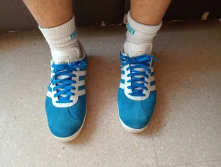 Zapatillas Adidas Gazelle Azul/Blanco Talla 44.5