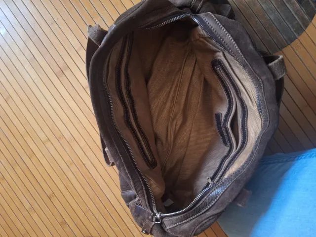 Bolso de piel y ante marrón Bilso